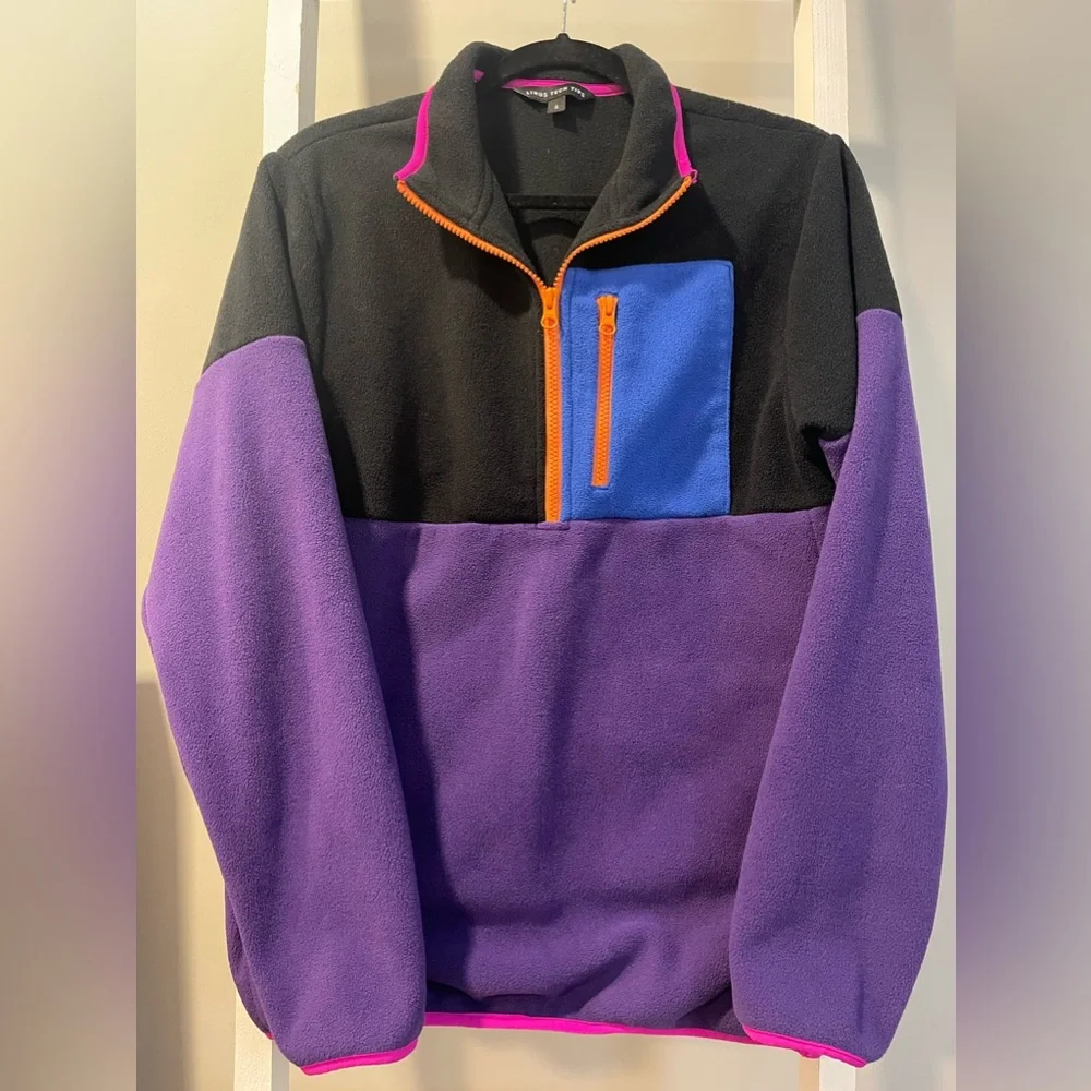 Linus Tech Tips Retro Polar color block zip fleece size small throwback - Picture 7 of 11